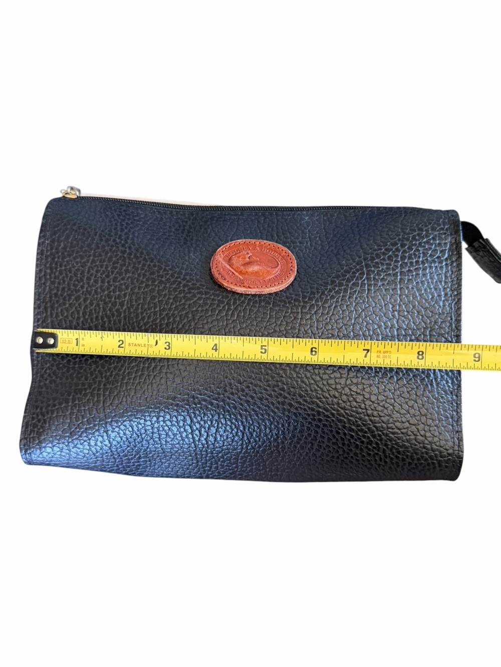 Vintage Dooney & Bourke Black Pebbled Leather Travel Makeup Toiletries Pouch - Picture 7 of 9